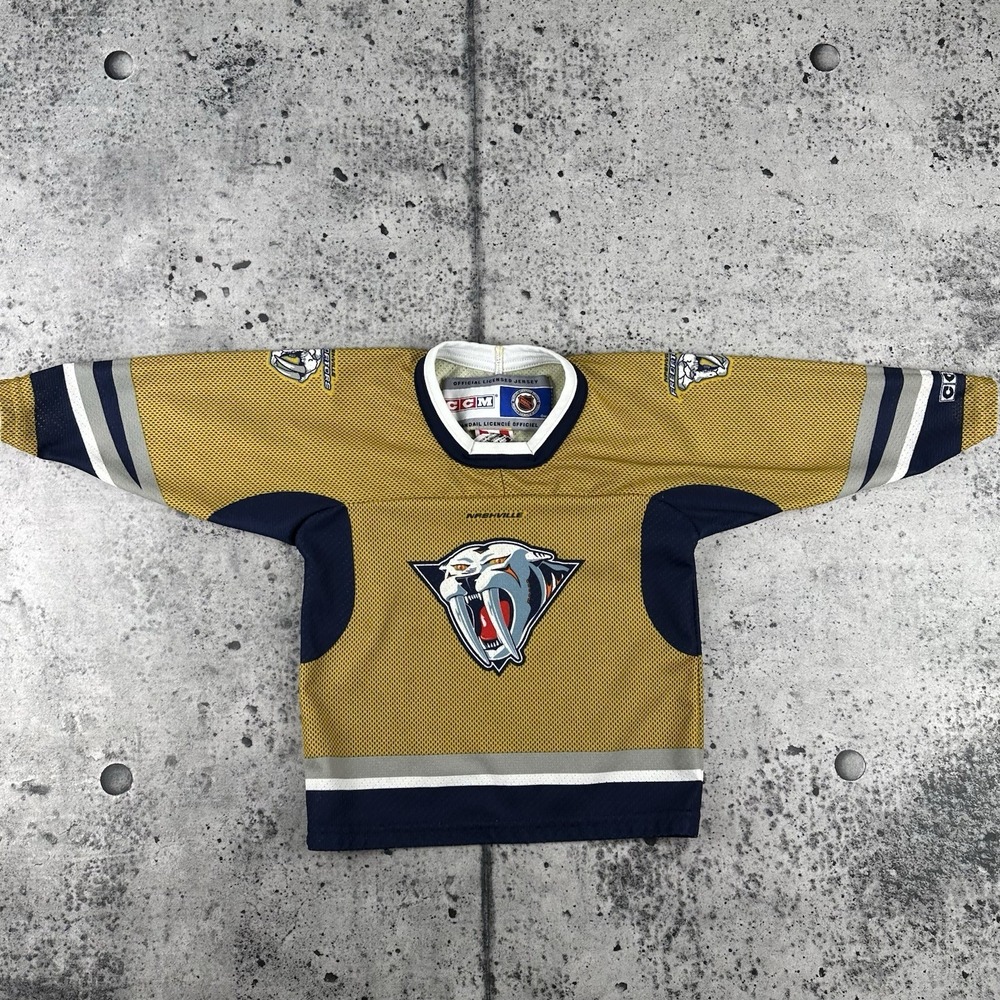 Nashville Predators 2001 "Mustard Cat" Alternate CCM NHL Hockey Jersey Toddler